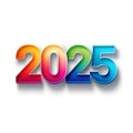 variants gradient colored number \'2025\' on white background. Generative AI. Royalty Free Stock Photo