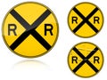 Variants a Level crossing warning - road sign Royalty Free Stock Photo