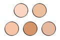 Variants tones of compact powder for face.
