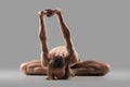 Variation of baddha konasana yoga pose Royalty Free Stock Photo