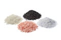 Variation of four types of salt Royalty Free Stock Photo