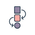 Color illustration icon for Variation, transform and variant