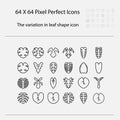 The variation of leaf shape icon. Variation of leaves vector outline icon