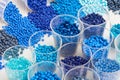 Different blue plastic resins Royalty Free Stock Photo