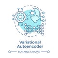 Variational autoencoder soft blue concept icon Royalty Free Stock Photo
