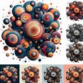 Variations of the above using different color palettes shapes an