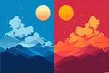 variations of the above using different color palettes shapes an