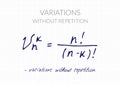 Variations without repetition formula Royalty Free Stock Photo