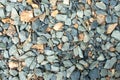 Texture of gravel rock and stone on the ground