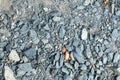 Texture of gravel rock and stone on the ground