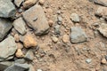 Texture of gravel rock and stone on the ground