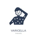 Varicella icon. Trendy flat vector Varicella icon on white background from Diseases collection
