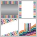 Varicolored color pencils set isolated on white background. Office supplies.