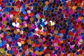 Varicolored confetti as background texture