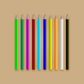 Varicolored long pencil set