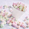 Varicolored marshmallows.