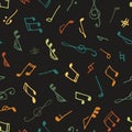 Varicolored seamless music pattern