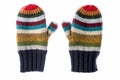 Varicolored striped mittens Royalty Free Stock Photo