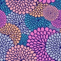 Varicoloured flower seamless pattern