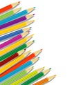 Varicoloured pencils on a white background