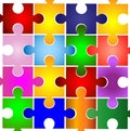 Varicoloured puzzle on a white background