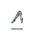 Varicose icon. Monochrome simple Deseases icon for templates, web design and infographics