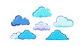 Varied Cartoon Clouds Set for Diverse Sky Scenery, vector design Generative AI Royalty Free Stock Photo