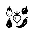 Black solid icon for Varied, different and vegetable