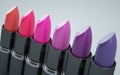 Varied lipstick red and violet Royalty Free Stock Photo
