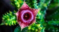 Variegated Huernia Zebrina flower.