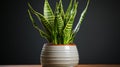 Variegated snake plant in a room