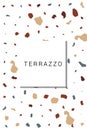 Variegated Terrazzo Tile Vector White Background Royalty Free Stock Photo