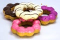 Variery of fresh donuts Royalty Free Stock Photo