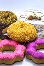 Variery of fresh donuts Royalty Free Stock Photo