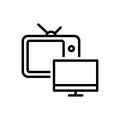 Black line icon for Varieties, television and exemplar Royalty Free Stock Photo