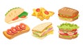 Variety of Appetizing Sandwiches for Quick Meals, vector design Generative AI Royalty Free Stock Photo