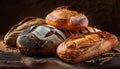 Variety of artisan bread with flavour Royalty Free Stock Photo