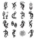 Variety of aztec elements set Royalty Free Stock Photo