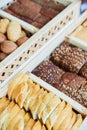 Variety of baked goods, bakery, photo icon for basic food, freshness and variety of goods