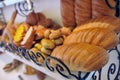 Variety of bakery products on the shelf Royalty Free Stock Photo
