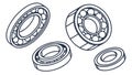 Variety of ball bearings, essential components for mechanical systems, vector design Generative AI Royalty Free Stock Photo