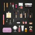 Variety of beauty cosmetics set Royalty Free Stock Photo