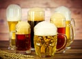 Variety of beer glasses