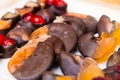 Variety of belgian chocolate pralines Royalty Free Stock Photo