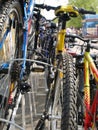 A variety of bicycles ready for sale. Royalty Free Stock Photo