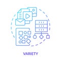 Variety blue gradient concept icon