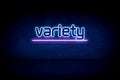 Variety - blue neon announcement signboard