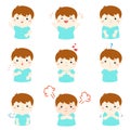 Variety boy face expression illustration.