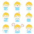 Variety boy face expression illustration.