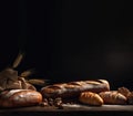 A Variety of Bread Loaves with Dark Space for Text Royalty Free Stock Photo